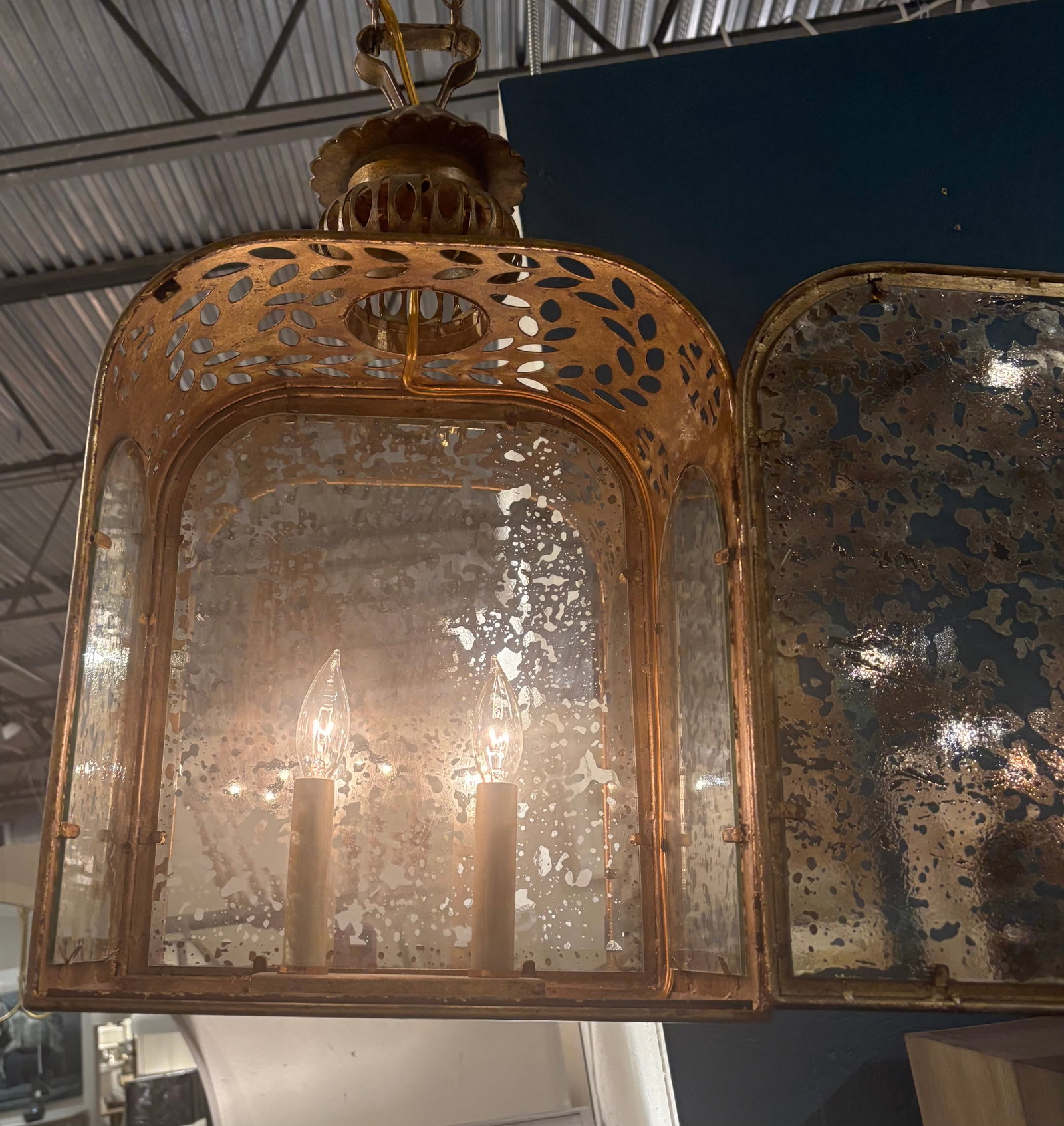 Currey & Co. French Gold Finished Mercer Lantern - 7