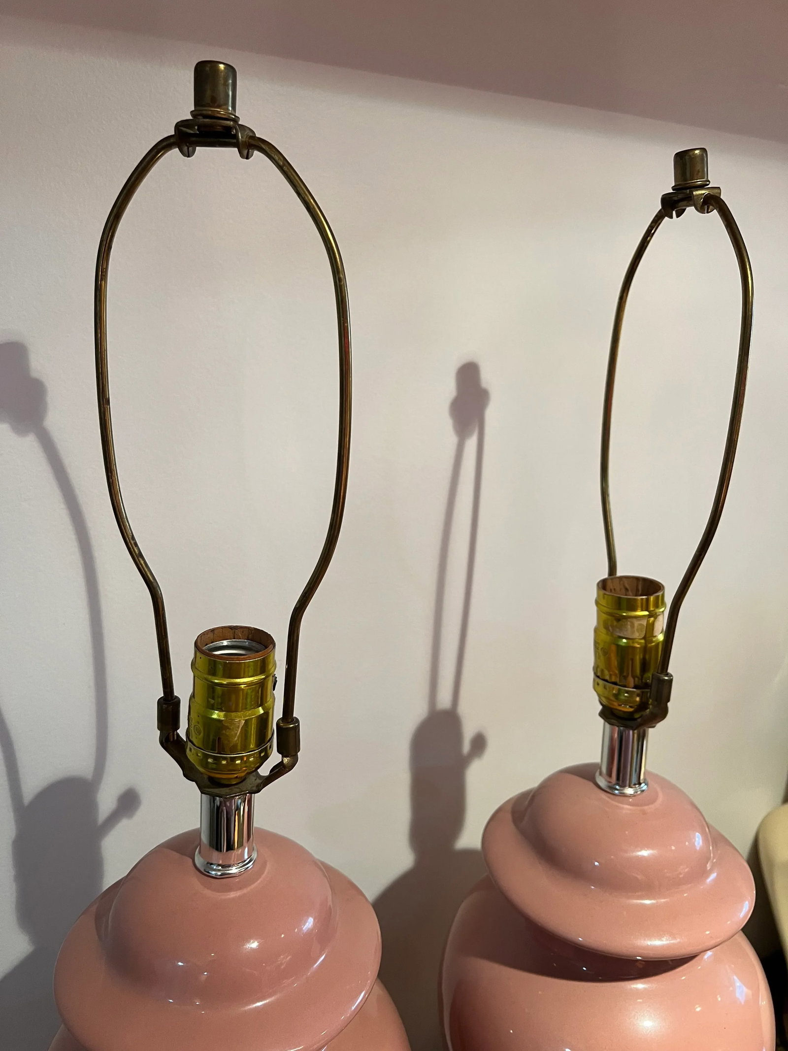 1980s Postmodern Mauve Pink Table Lamps - a Pair - 5