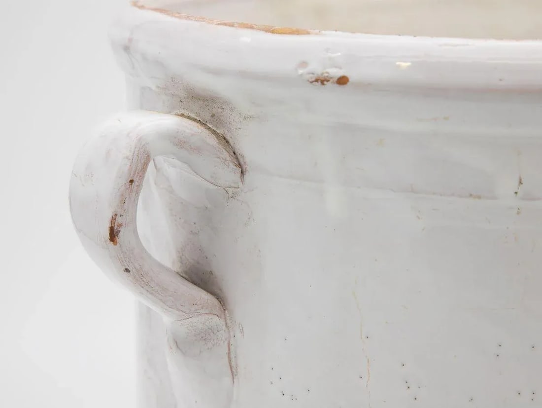 Antique Stoneware Urn With Handles - 6