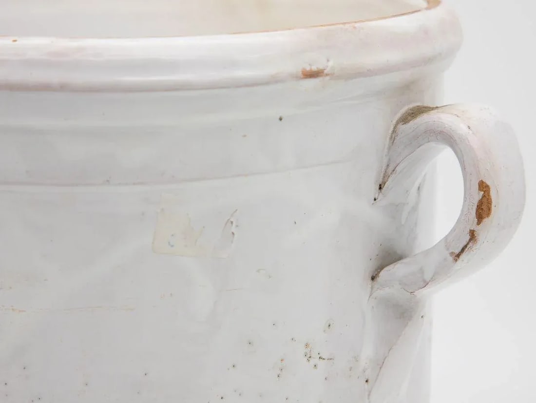 Antique Stoneware Urn With Handles - 7