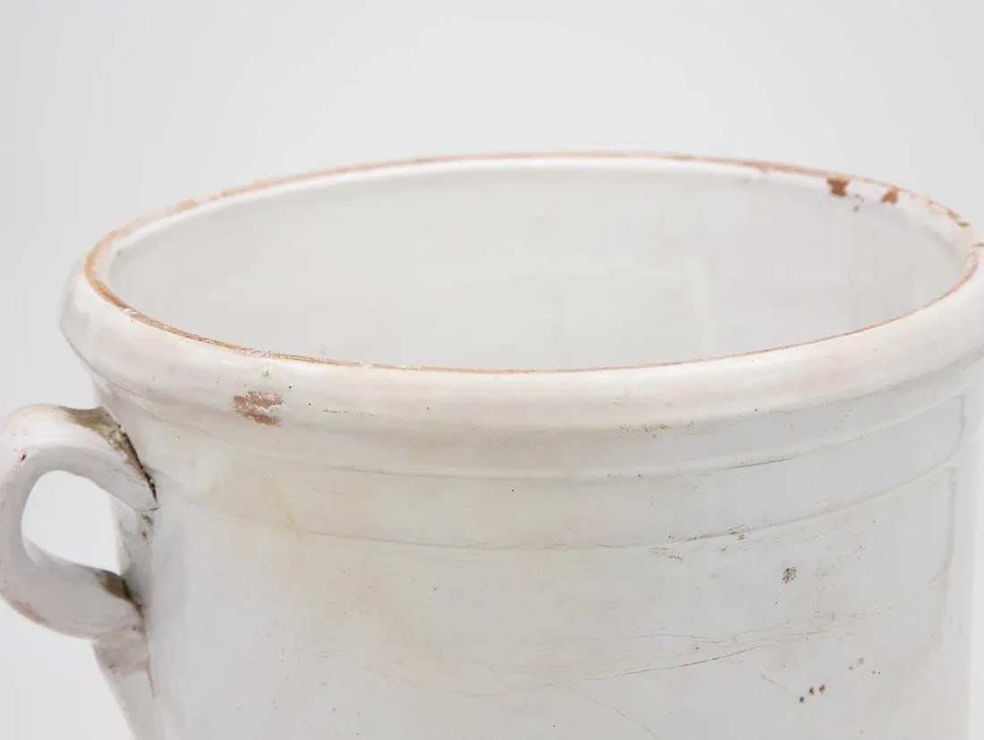 Antique Stoneware Urn With Handles - 8