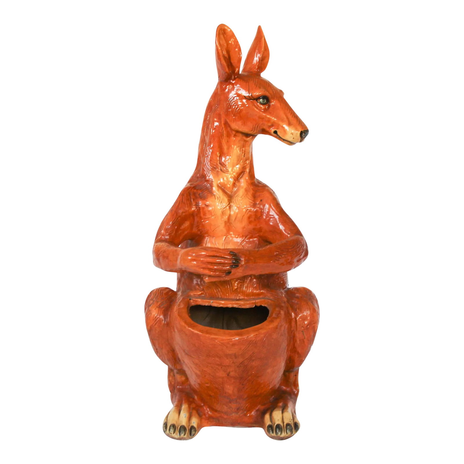 Vintage Kagaroo Planter by Marwal Ind. Inc.: Large vintage kangaroo planter by Marwal Ind. Inc. Stamped with makers mark. Some age wear. Pictured. Condition: Alterations: Original Condition Unaltered Imperfections: Some Imperfections Condition