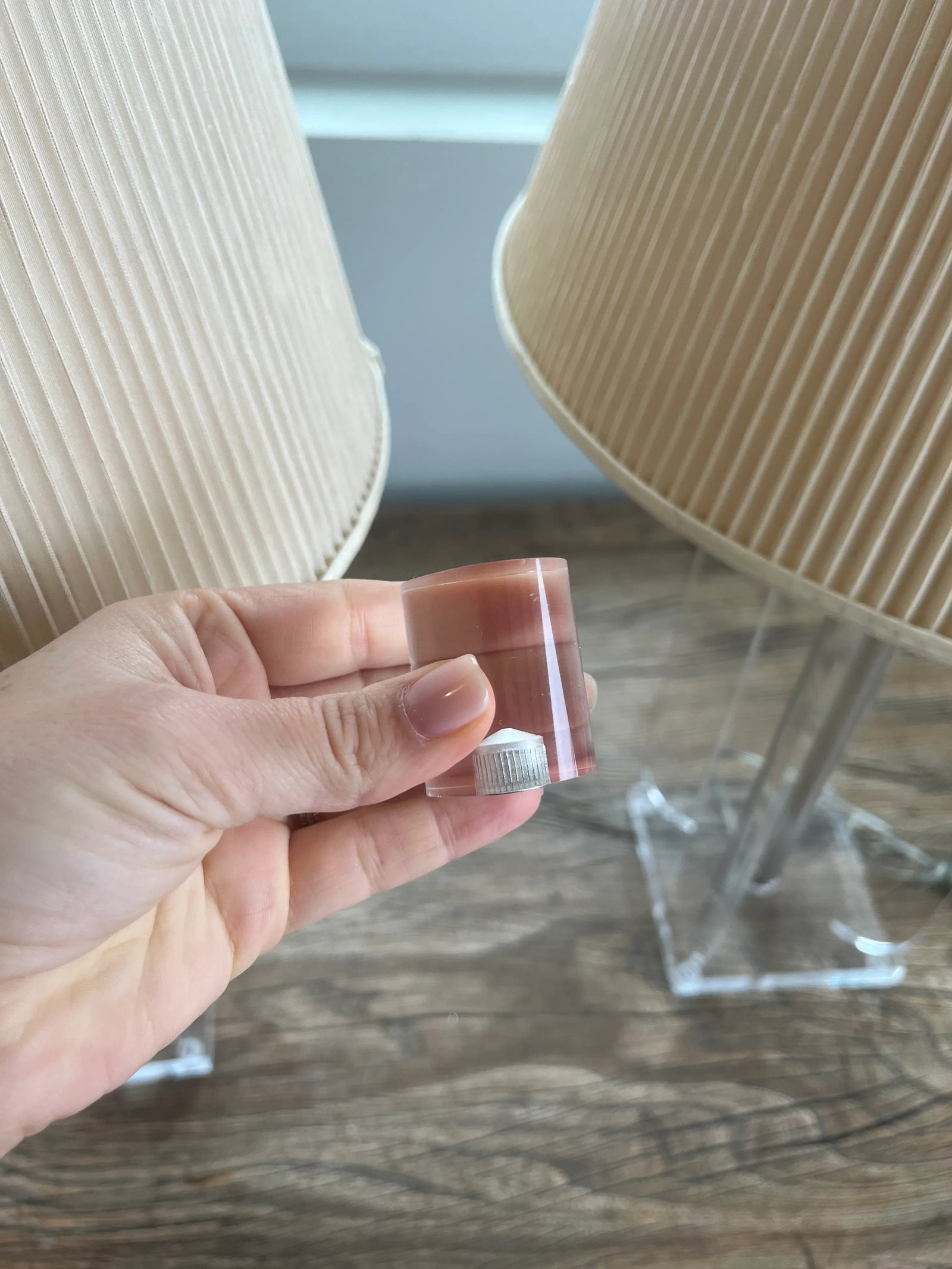Vintage Pair Mid-Century Modern Frederick Cooper Lucite Square Table Lamps With Original Shades - 6