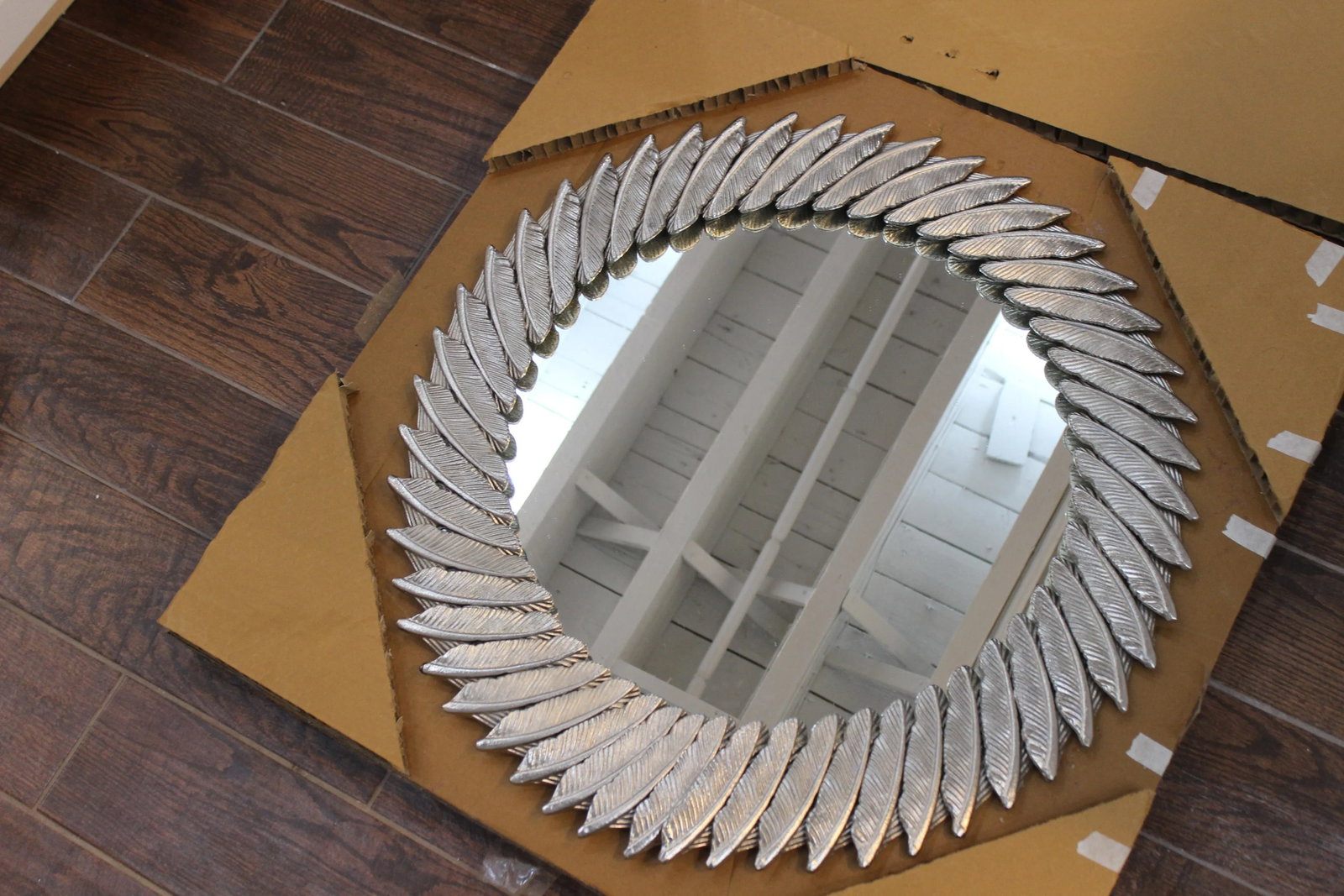 Large Contemporary Round Silver Mirror - 2