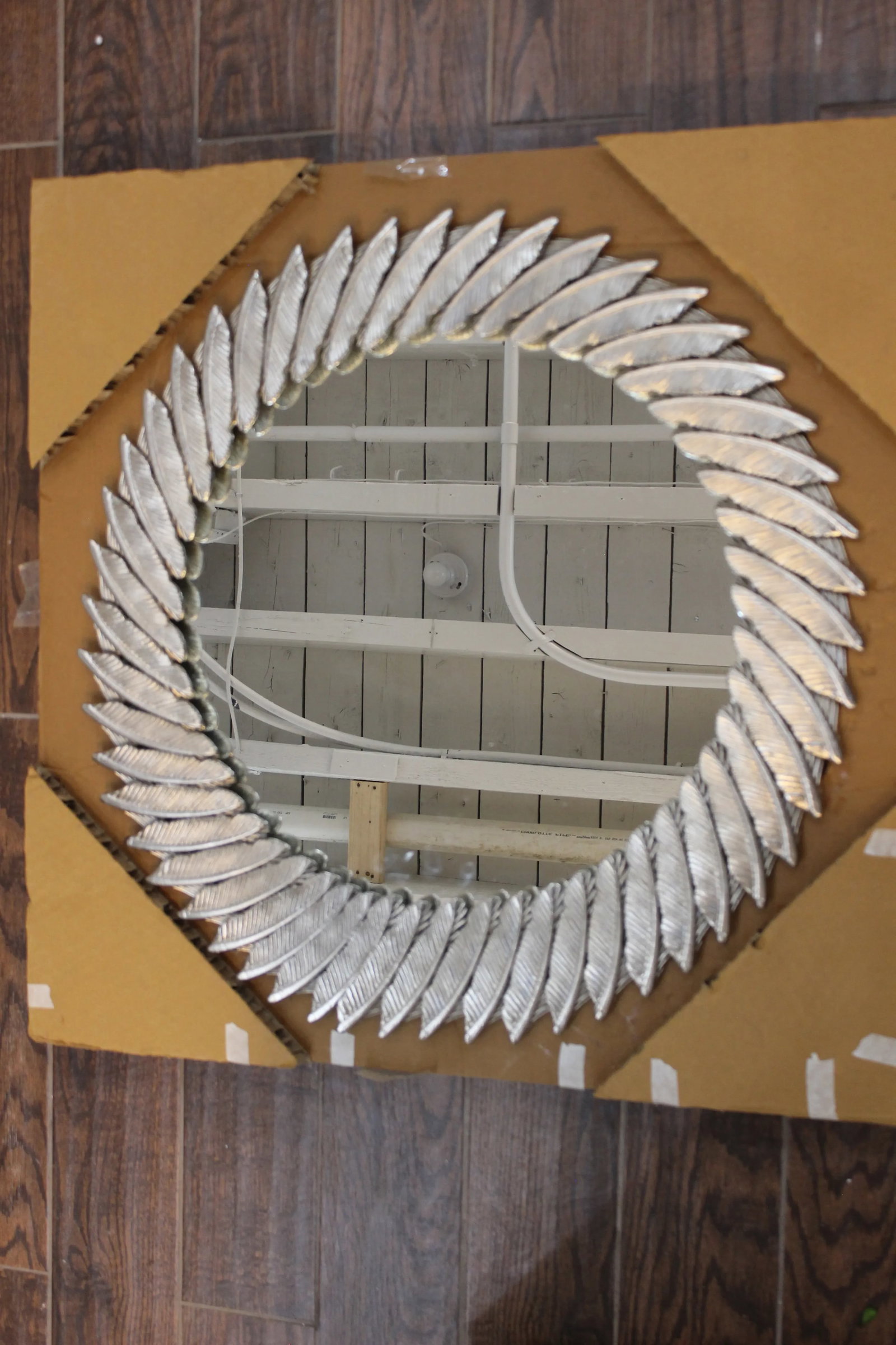 Large Contemporary Round Silver Mirror - 8