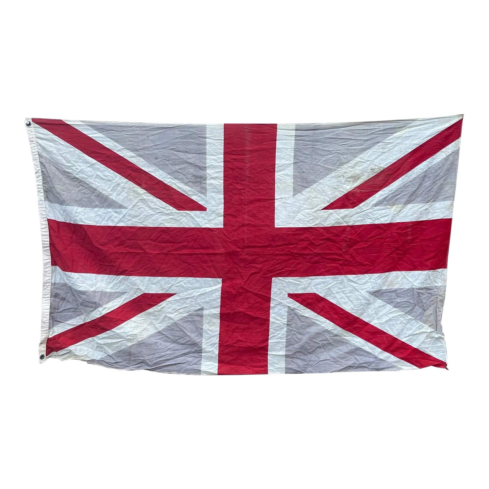 1940s Large British Flag Union Jack Soft Gently Faded Cotton Naval Flag: Very nice vintage British flag These are very hard to find Especially in this condition. Great for display or framing. Printed on soft cotton Bf21 Check out our other listings for vintage and antique
