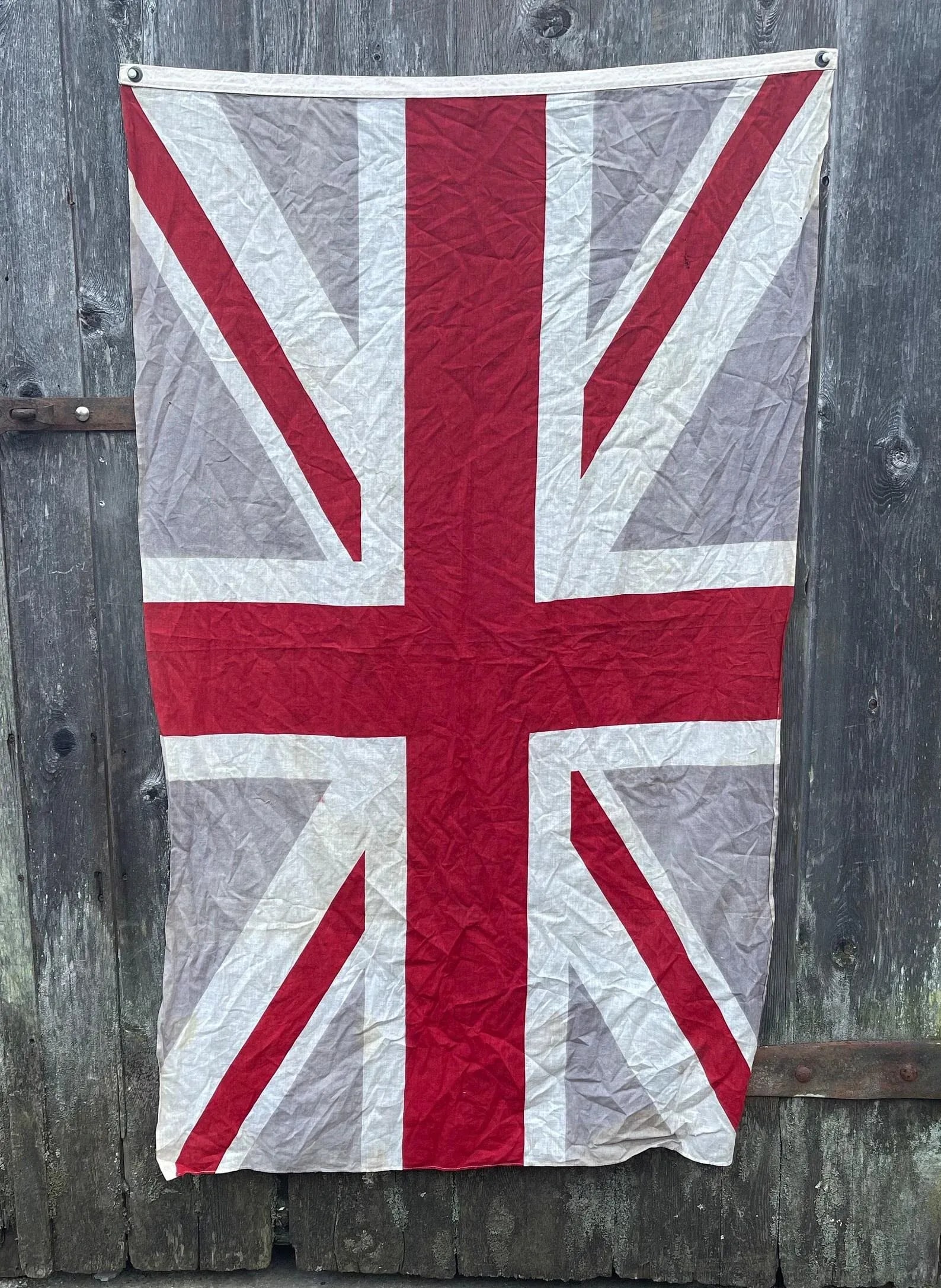 1940s Large British Flag Union Jack Soft Gently Faded Cotton Naval Flag - 5