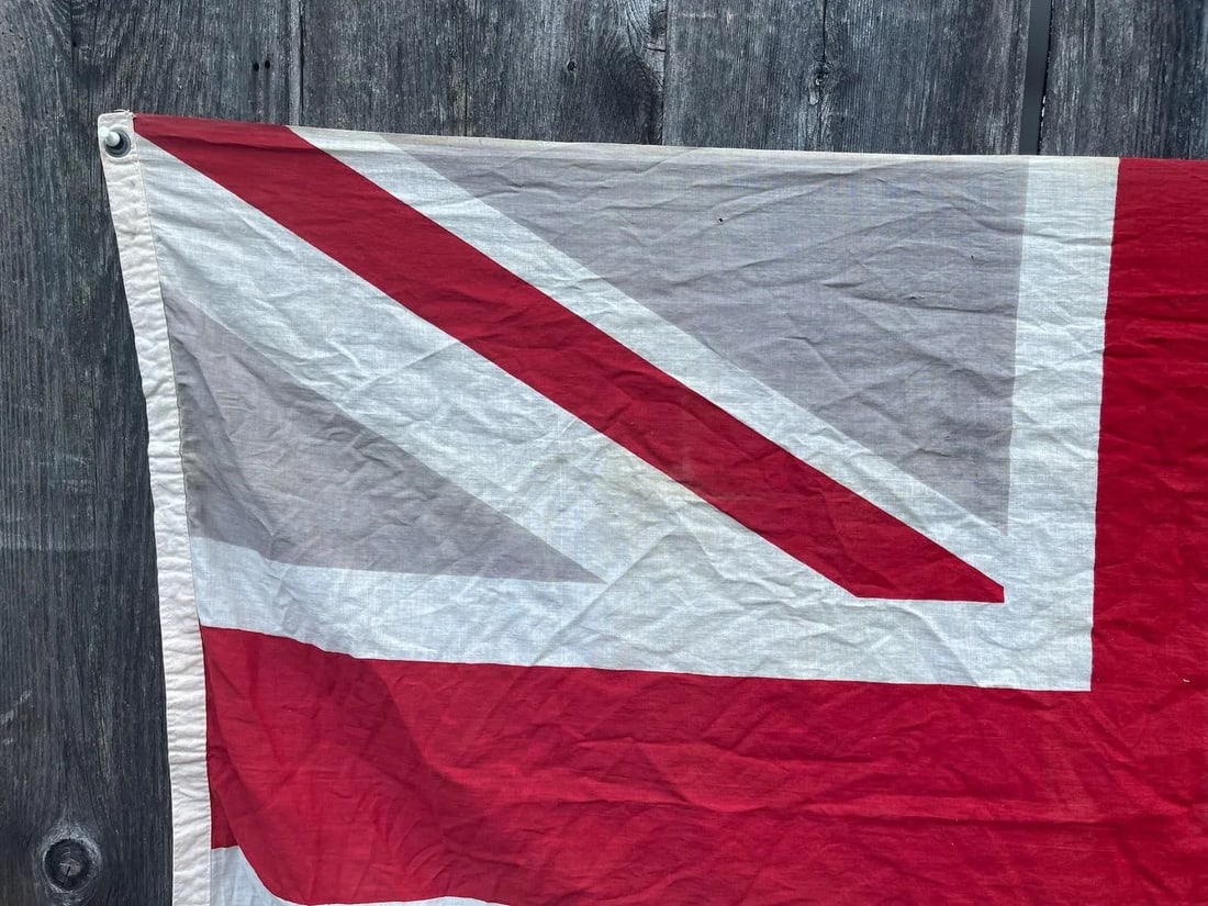 1940s Large British Flag Union Jack Soft Gently Faded Cotton Naval Flag - 6