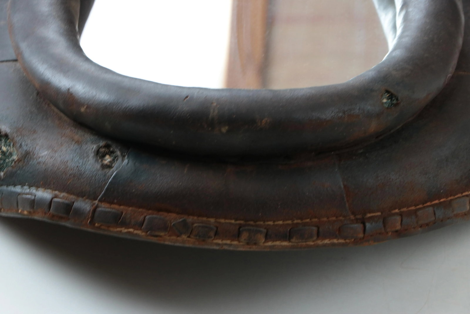 Antique Horse Collar Hanging Mirror - 7