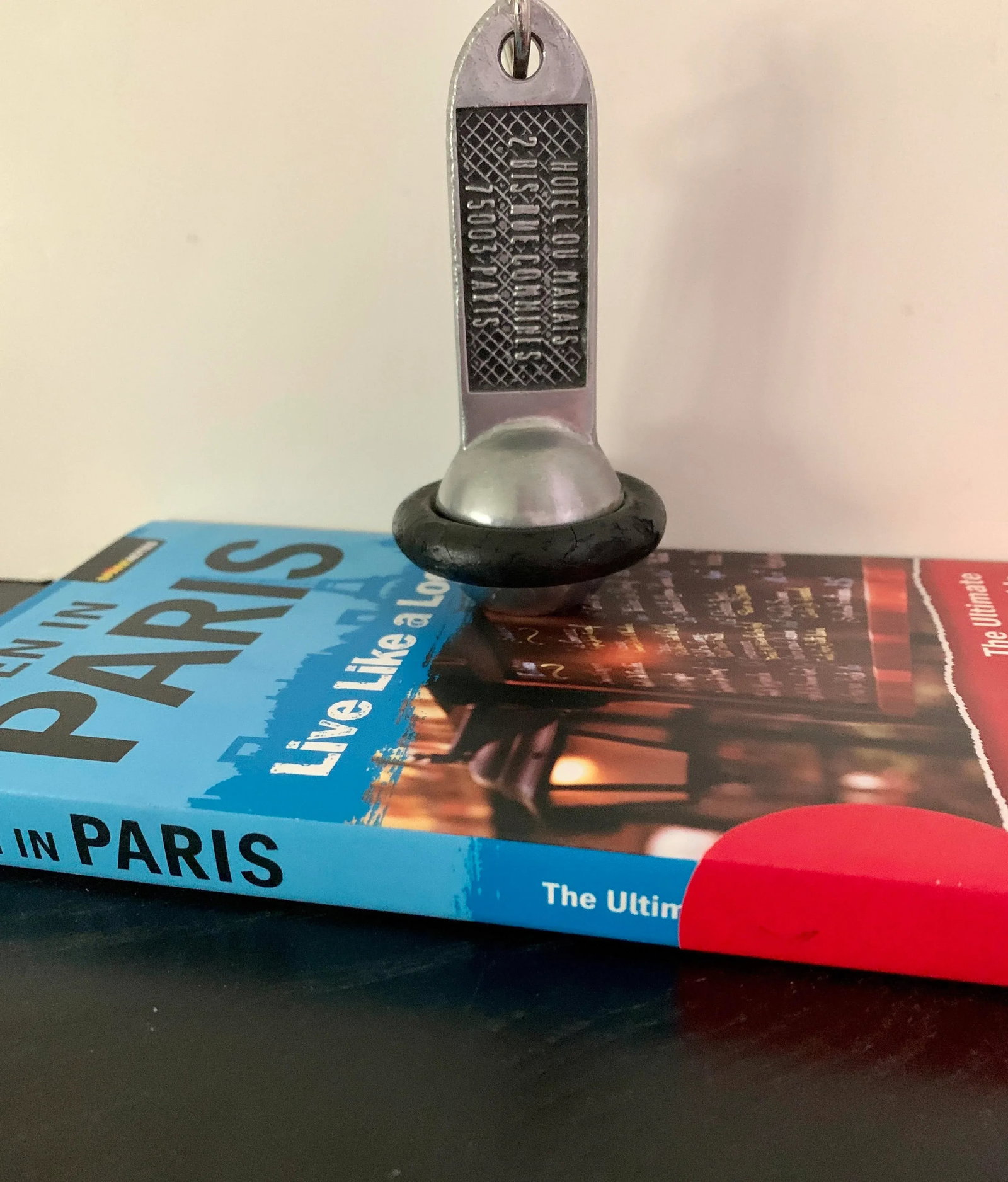 Antique French Hotel Key & Key Fob - Hotel Paris France Home Decor - 3