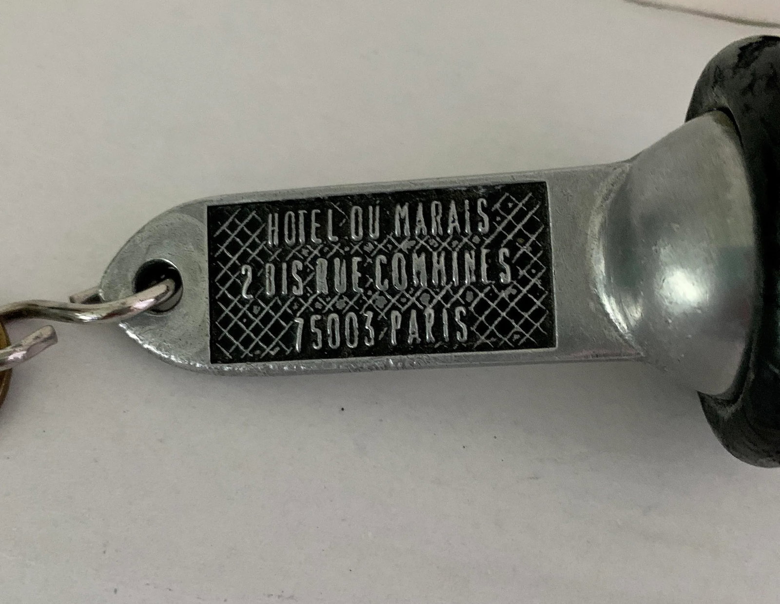 Antique French Hotel Key & Key Fob - Hotel Paris France Home Decor - 6