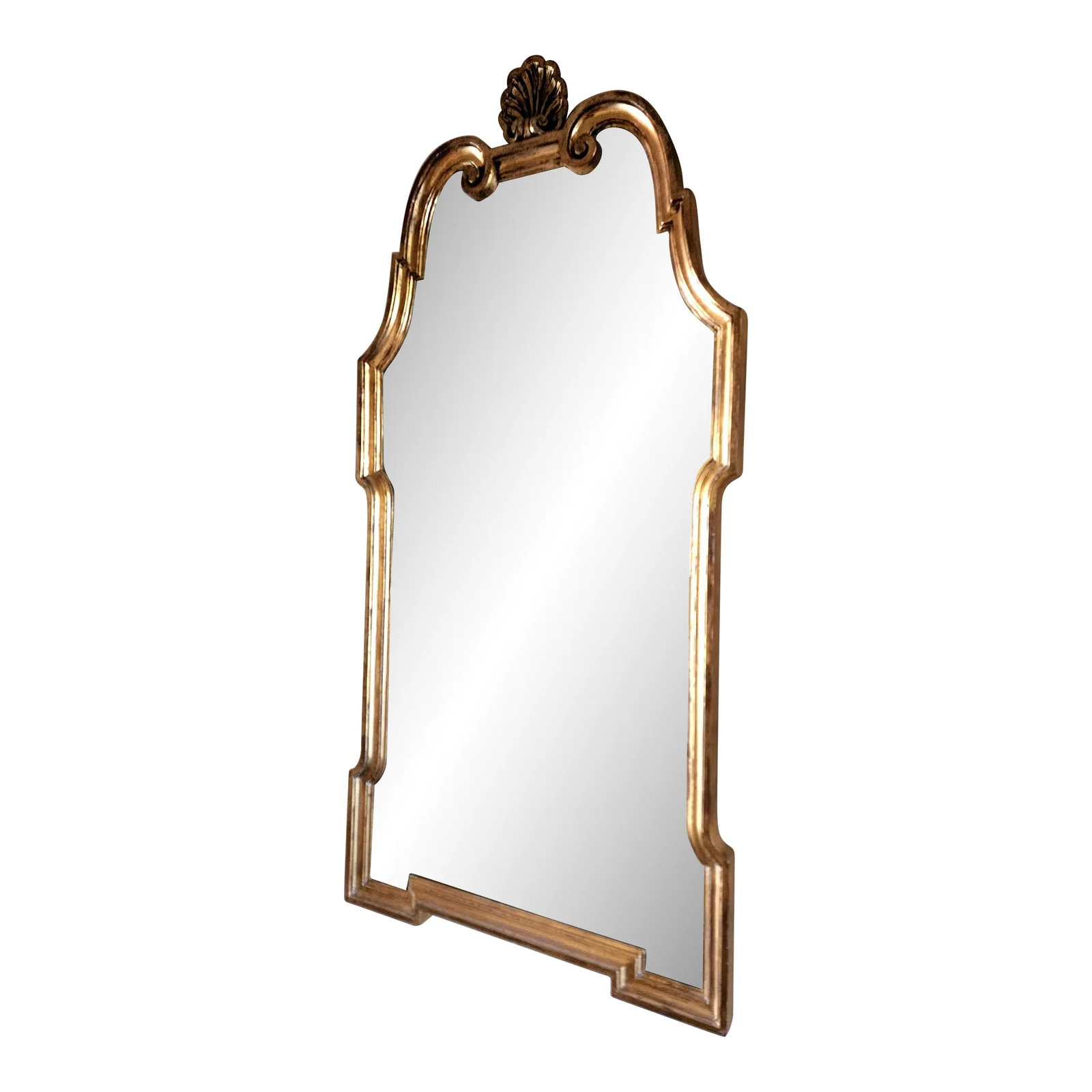 Italian Large Queen Anne Style Vintage Gold Gilt Framed Mirror. (1 of 12)