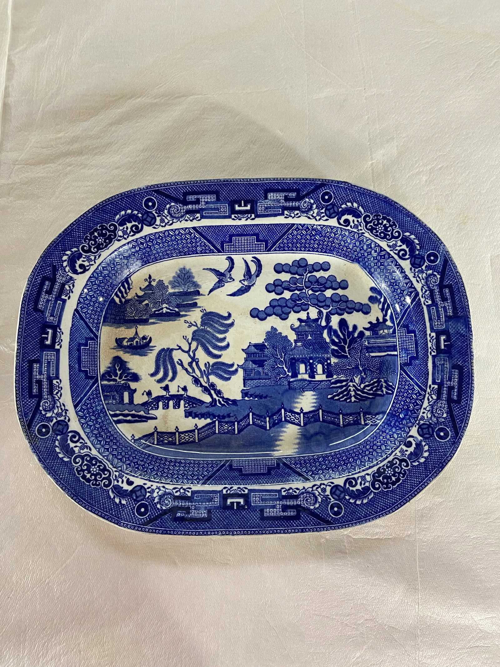Large Blue Willow Platter - 6