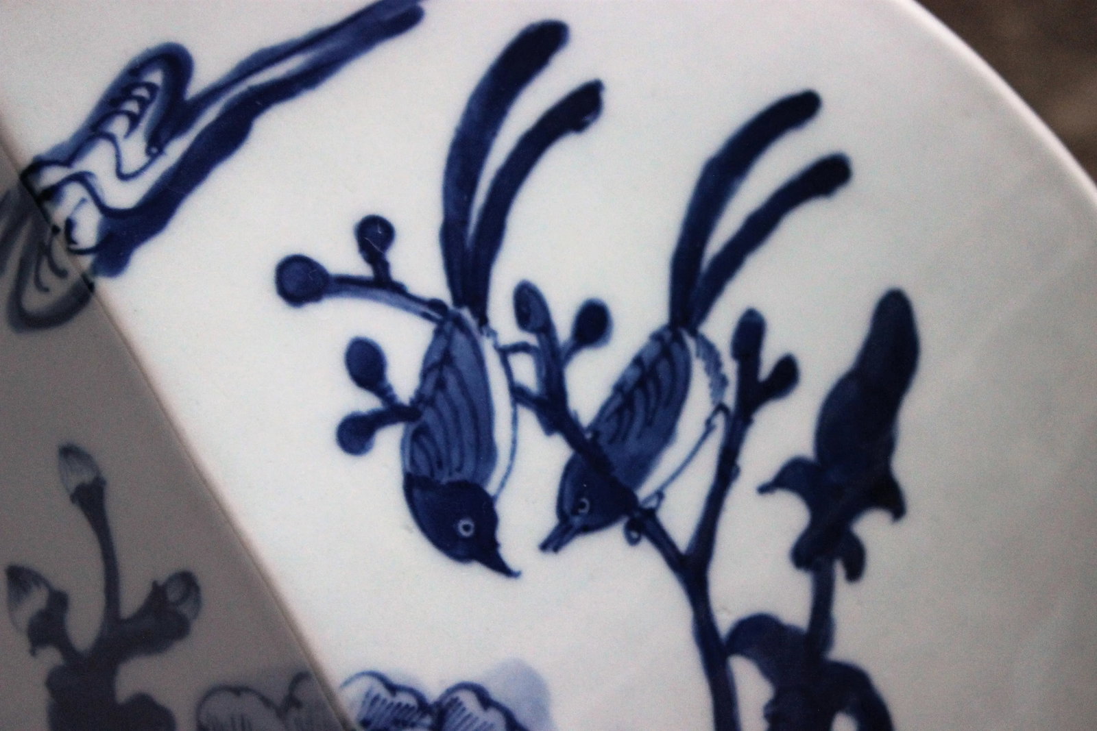 1960s Blue and White Ginger Jar with Foo Dog Floral Flowers Large Tall Chinoiserie - 9