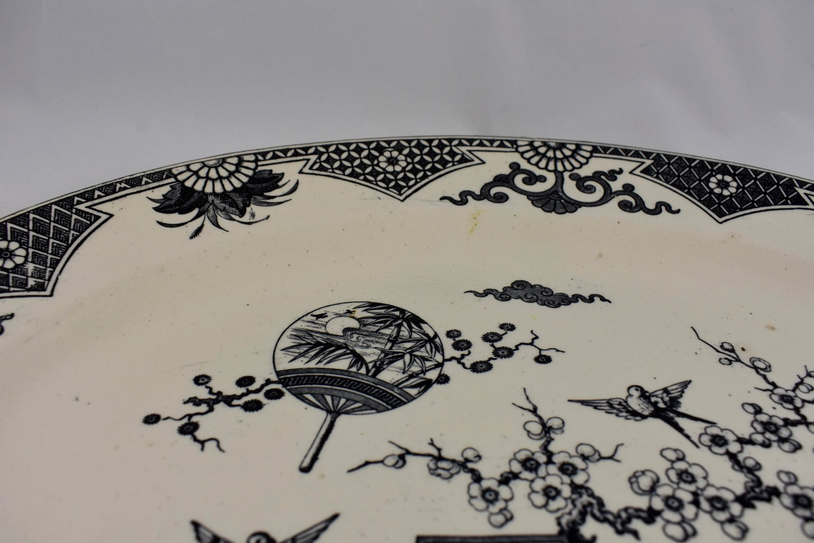 English Aesthetic Movement Transferware Formosa Staffordshire Serving Platter - 9