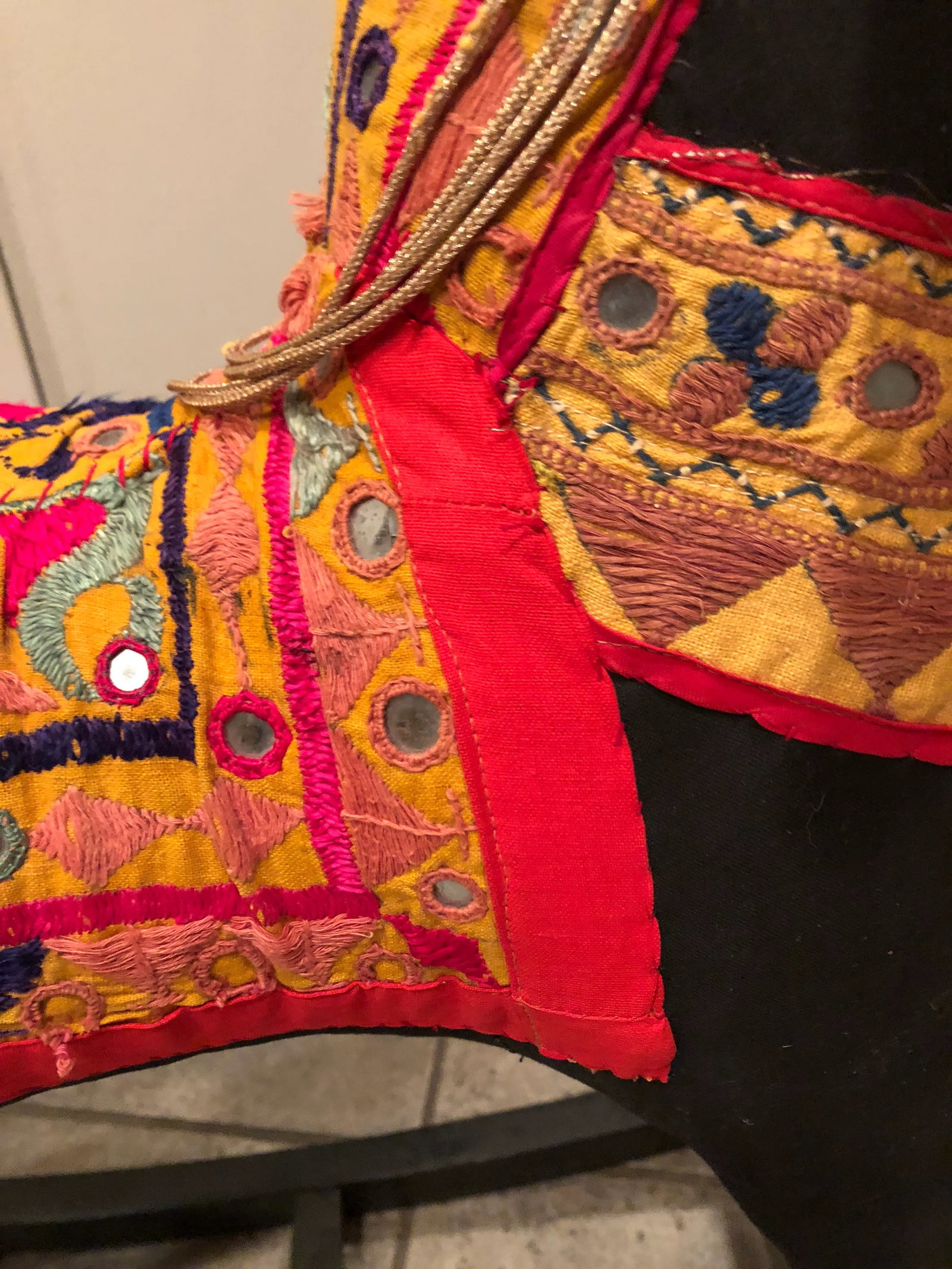 Vintage Indian Fabric Rocking Horse - 10