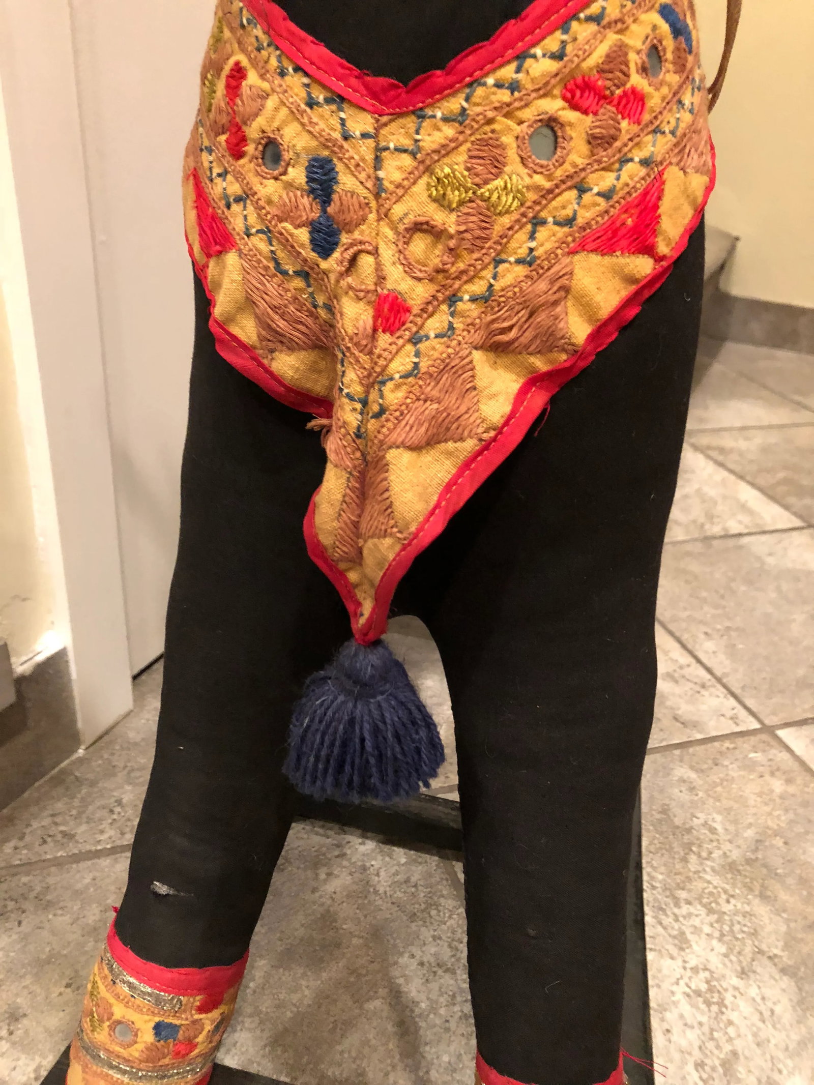 Vintage Indian Fabric Rocking Horse - 4