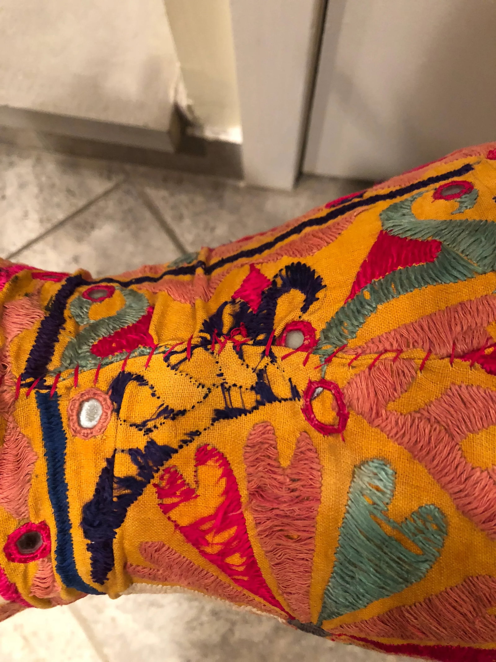 Vintage Indian Fabric Rocking Horse - 7