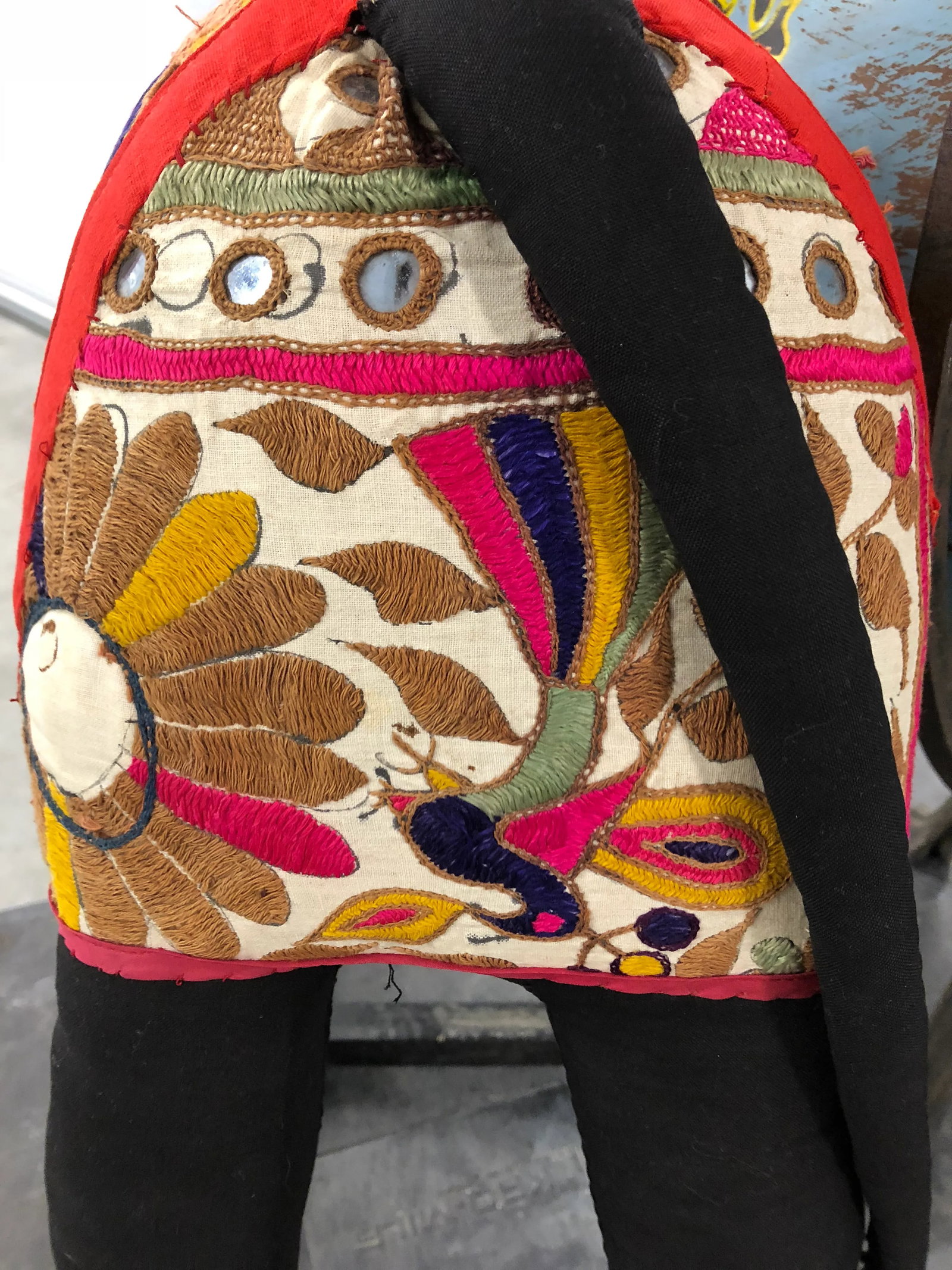 Vintage Indian Fabric Rocking Horse - 8