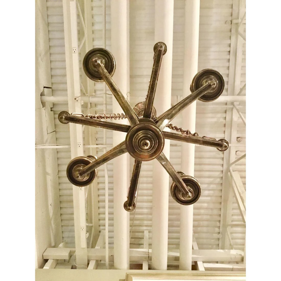 Industrial Modern Nickle Finished Rock Crystal Chanderlier - 4