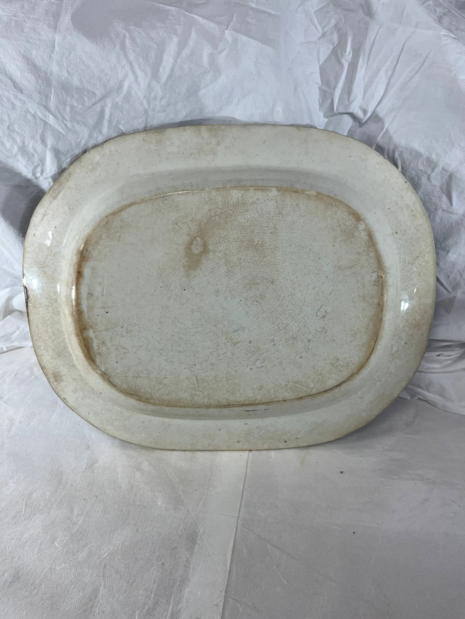 Large Antique Blue Willow Platter - 4
