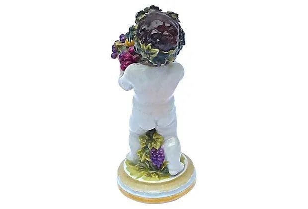 Antique Muller Volkstedt Porcelain Cherub Figurine - 4