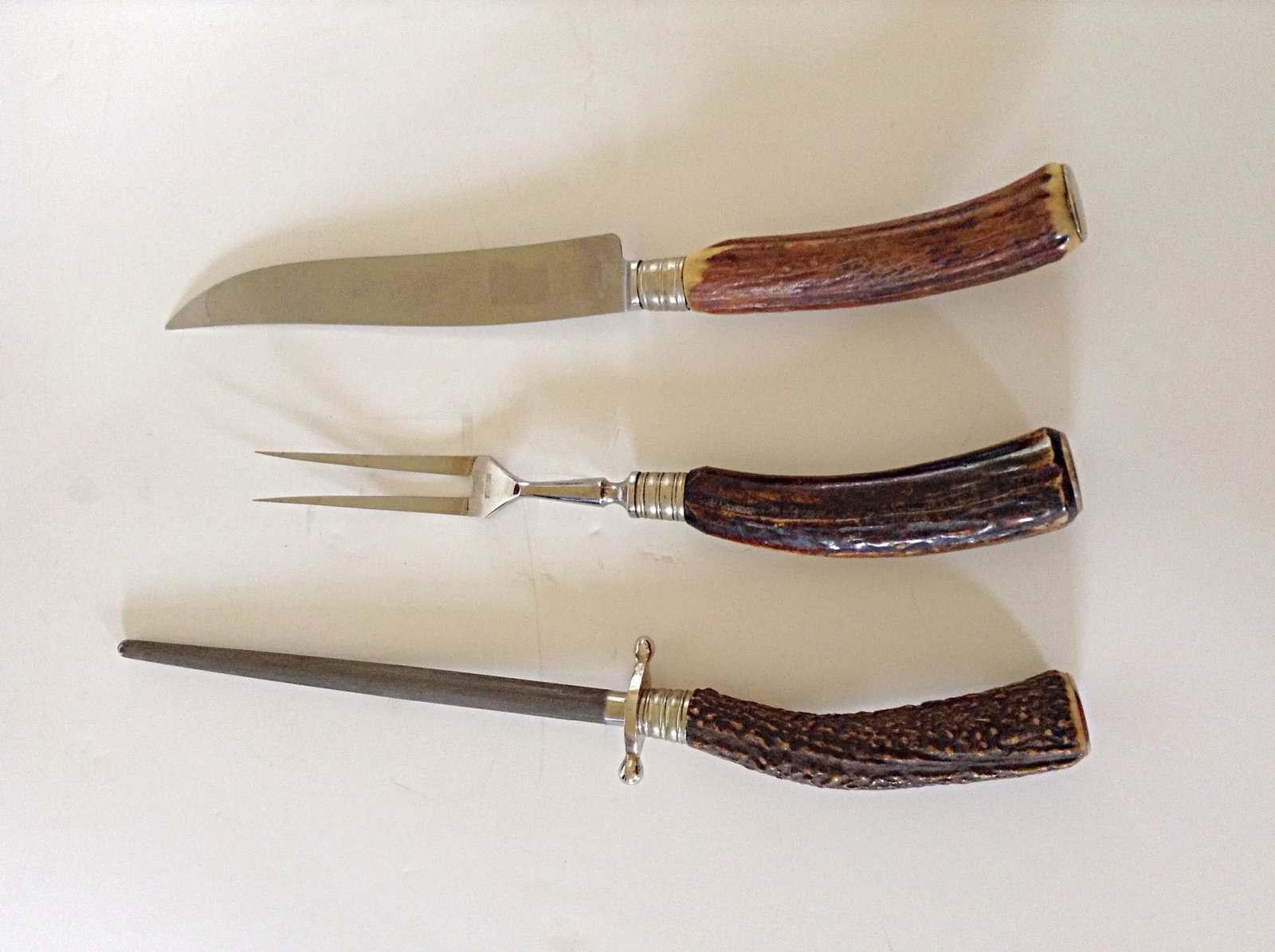 3-Piece German Stag Horn Carving Set - 4