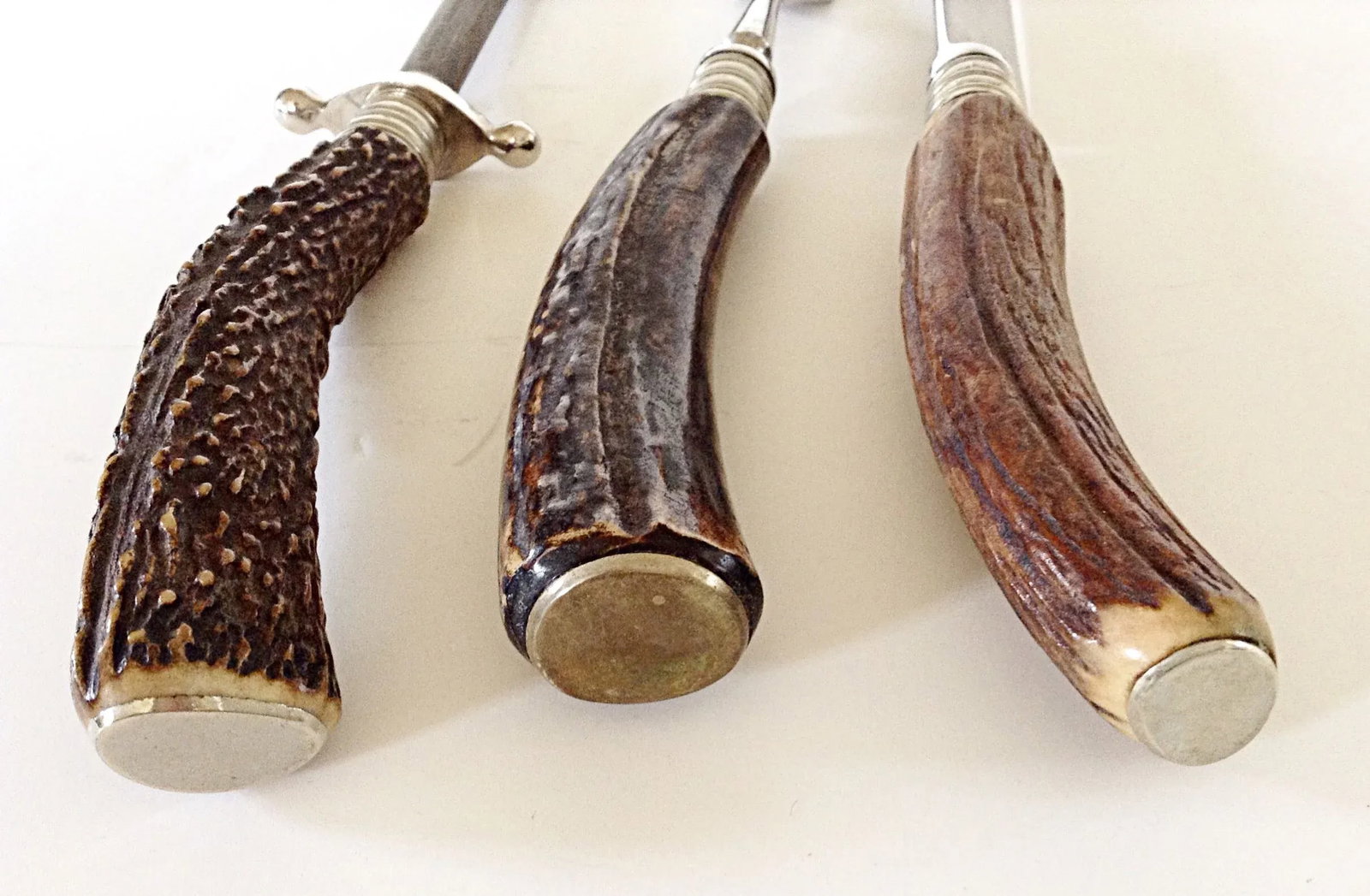 3-Piece German Stag Horn Carving Set - 6