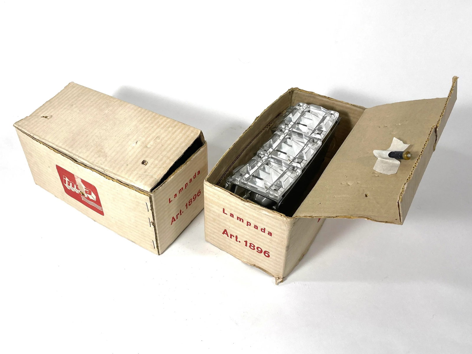 Pair of New Old Stock Italian Cut Glass Sconces in Original Boxes - Mid-Century - 2