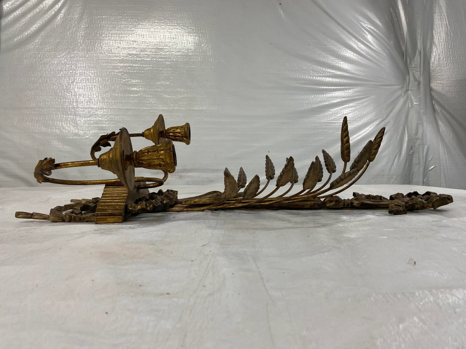 Carved and Gilt Italian Wall Candle Sconce - 5
