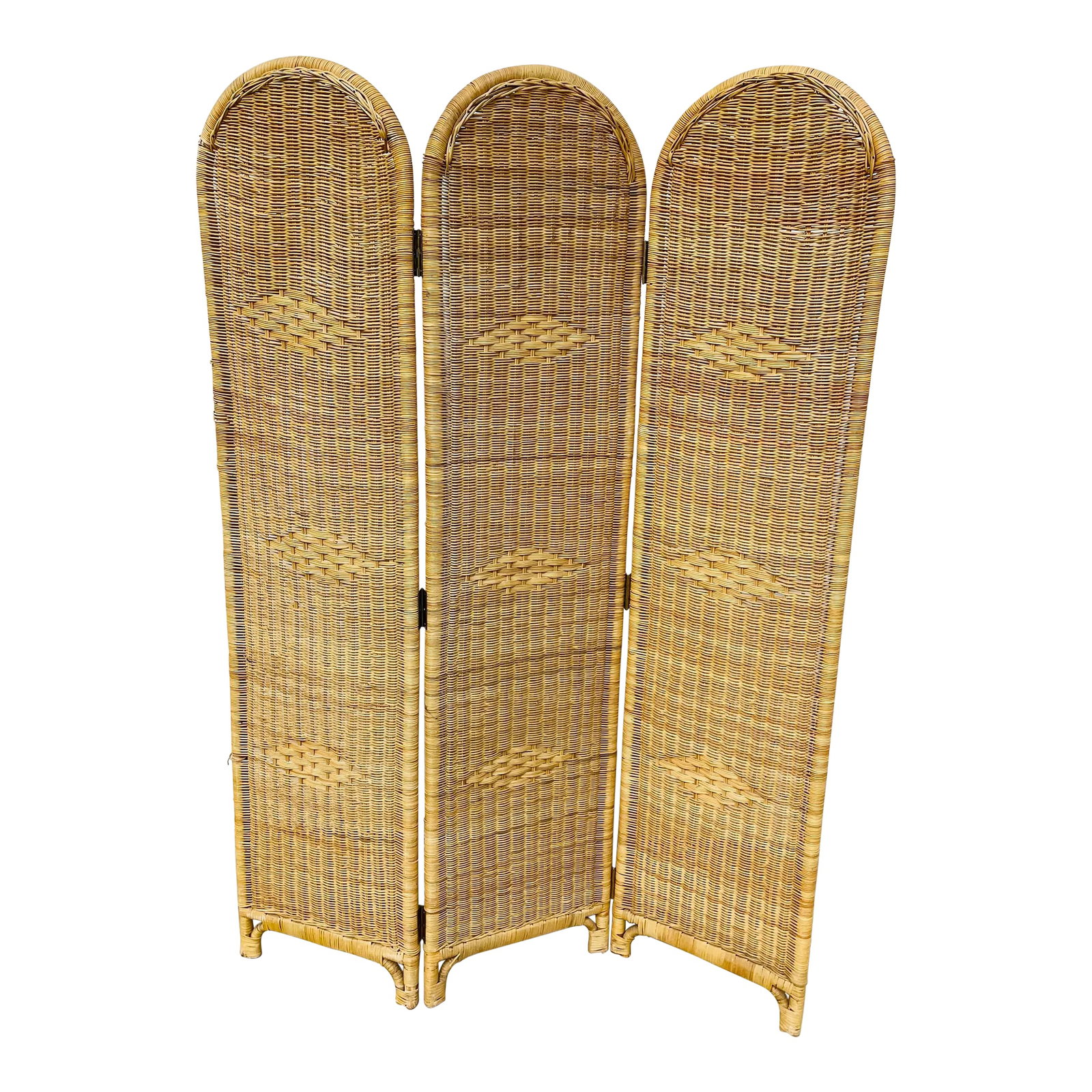 Vintage Mid 20th Century Rattan Wicker Screen (1 of 11)