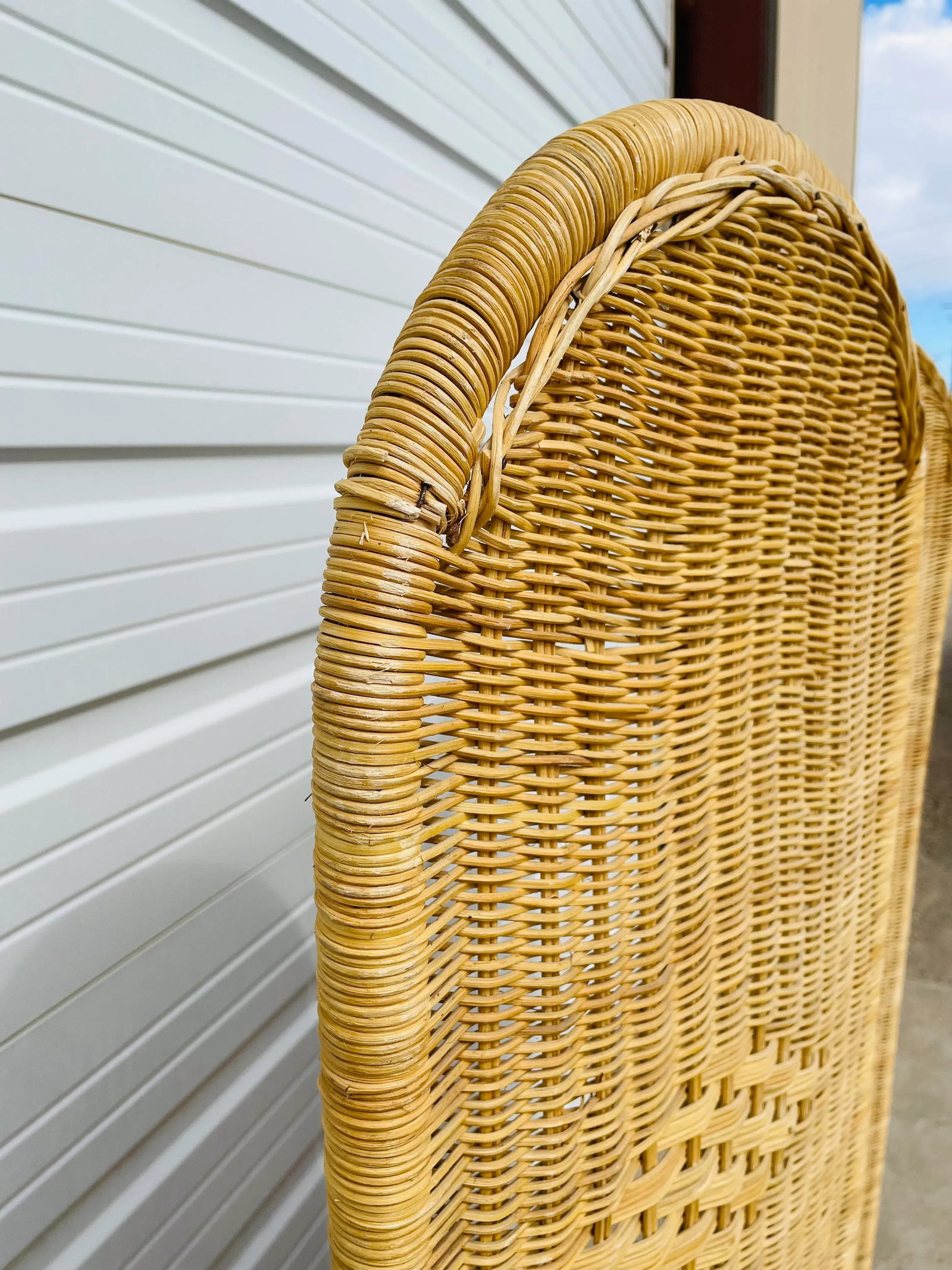Vintage Mid 20th Century Rattan Wicker Screen - 6