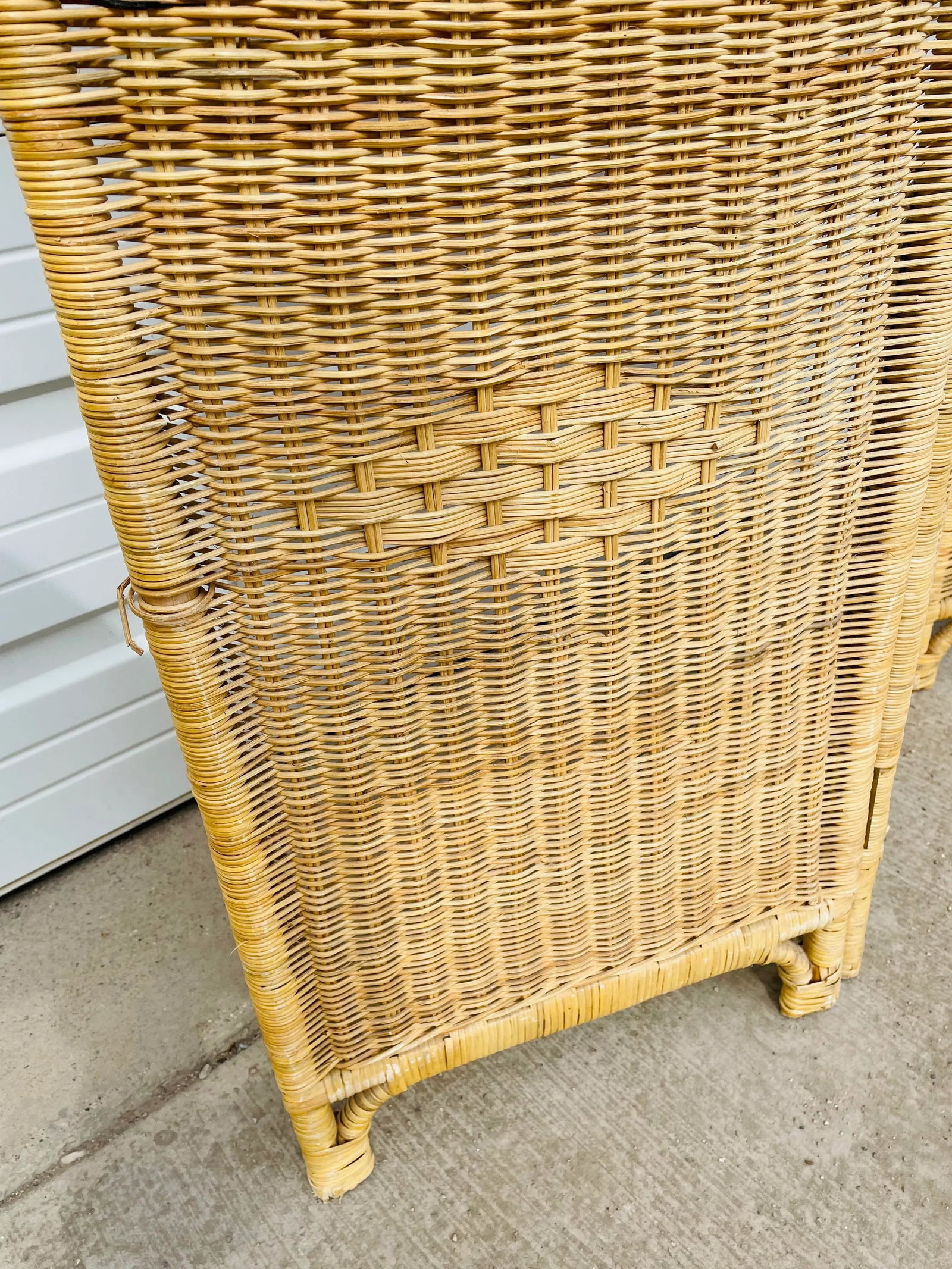 Vintage Mid 20th Century Rattan Wicker Screen - 8