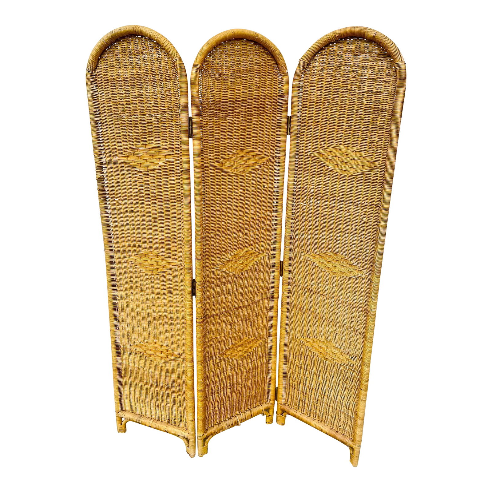 Vintage Mid 20th Century Filipino Rattan Room Divider Screen
