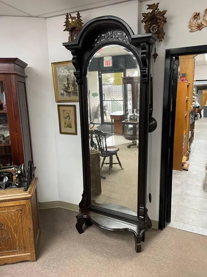 Late 19th Century Victorian Walnut Pier Mirror, Hand Carved and Ornate, Newly Refinished, Beveled Gl - 2