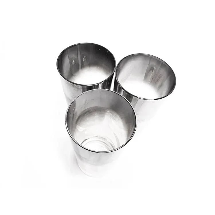 1960s Mid-Century Ombre Silver Mercury Tumbler Glasses - Set of 3 - 3