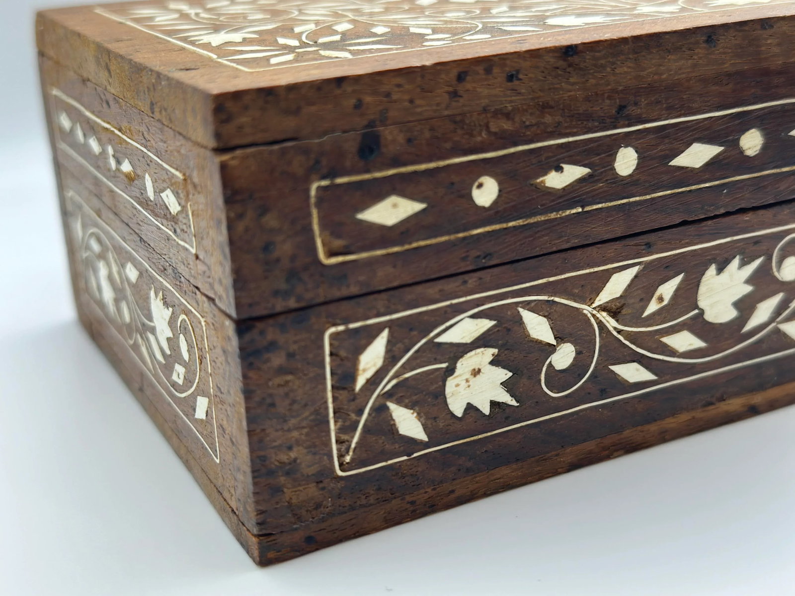 Indian Inlaid Wooden Box - 2