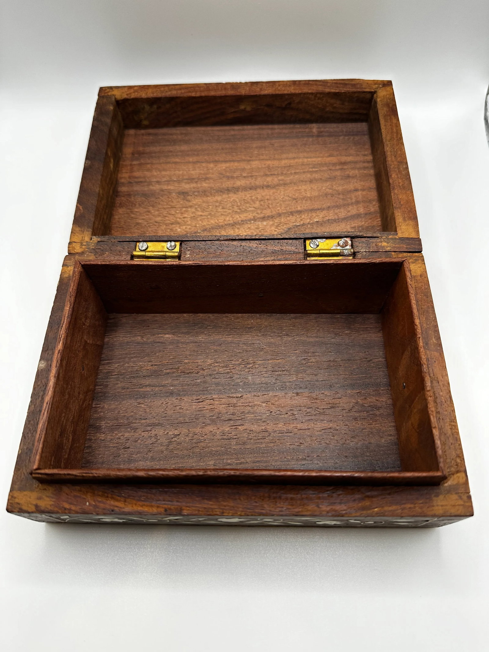 Indian Inlaid Wooden Box - 4