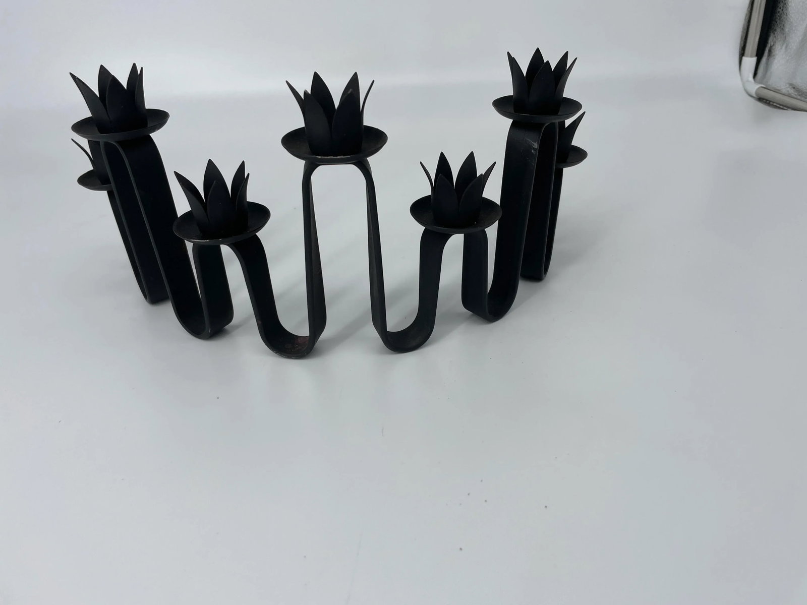 Black Wrought Iron MCM Candelabra - 2