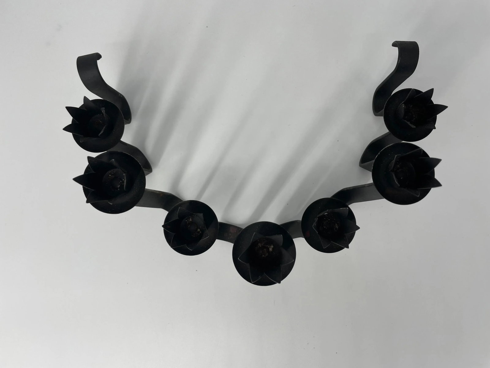 Black Wrought Iron MCM Candelabra - 3