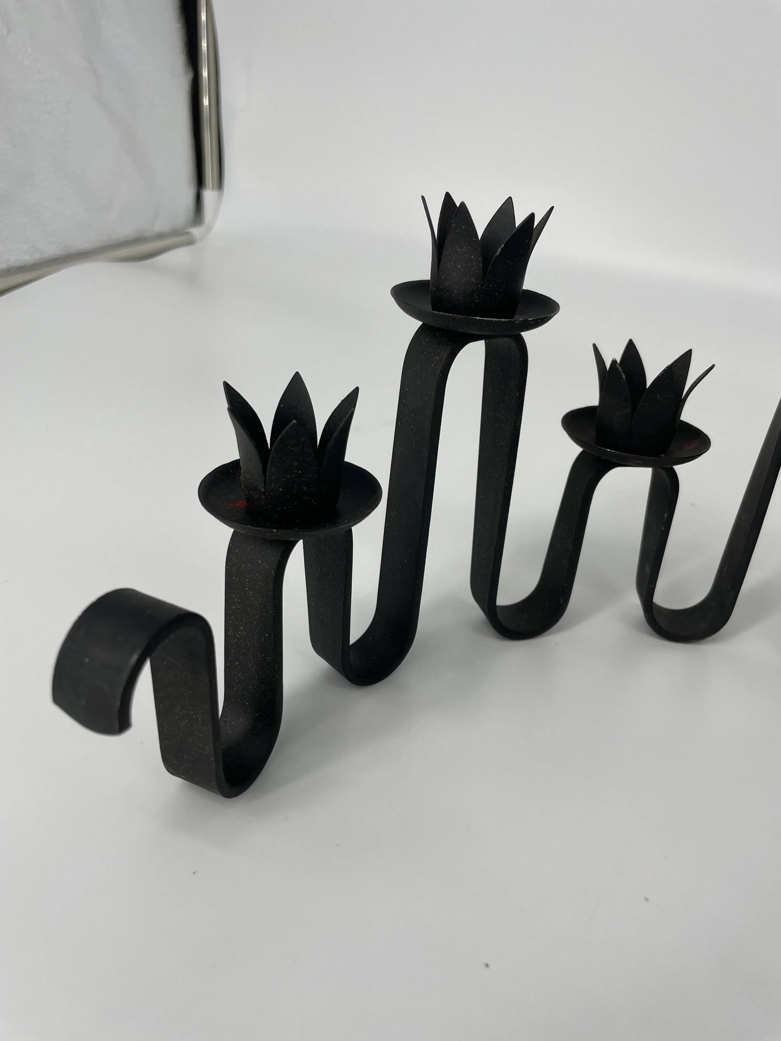 Black Wrought Iron MCM Candelabra - 6