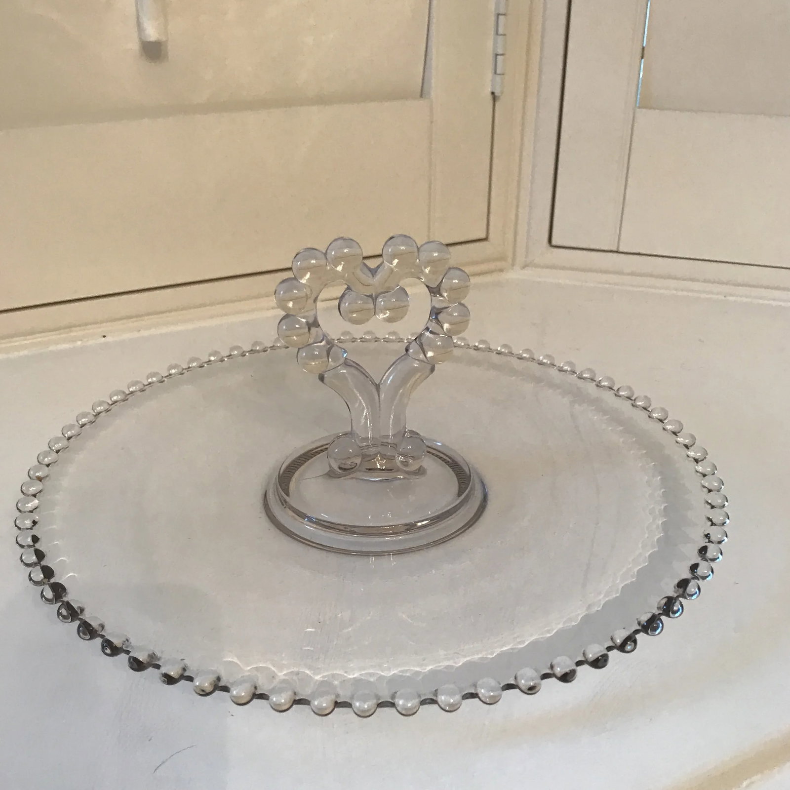 1930s Vintage Imperial Glass Co. Candlewick Round Sandwich Tray - 8