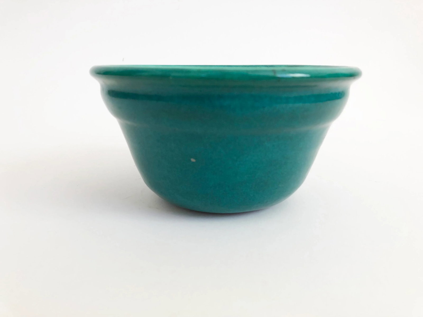 Vintage Green and Orange Handmade Pottery Bowl - 4