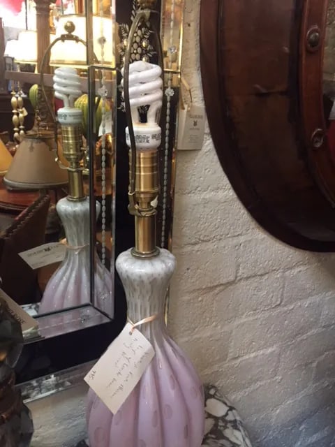 Vintage Pink Murano Lamp - 2