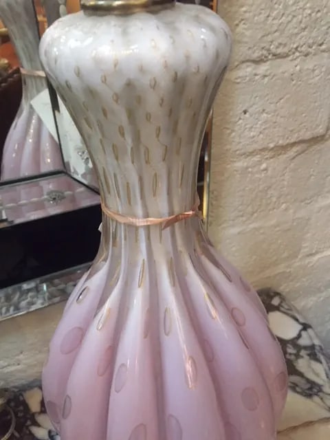 Vintage Pink Murano Lamp - 4