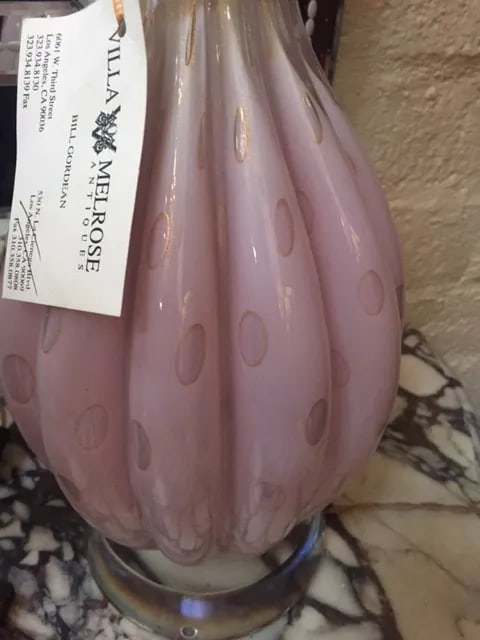 Vintage Pink Murano Lamp - 5