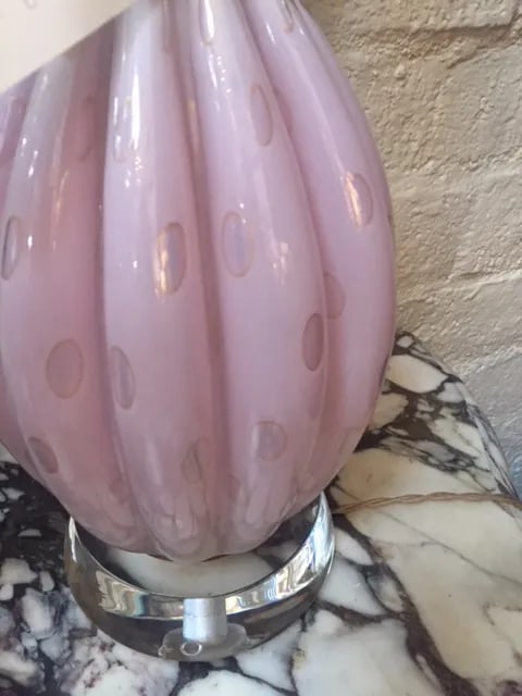 Vintage Pink Murano Lamp - 6