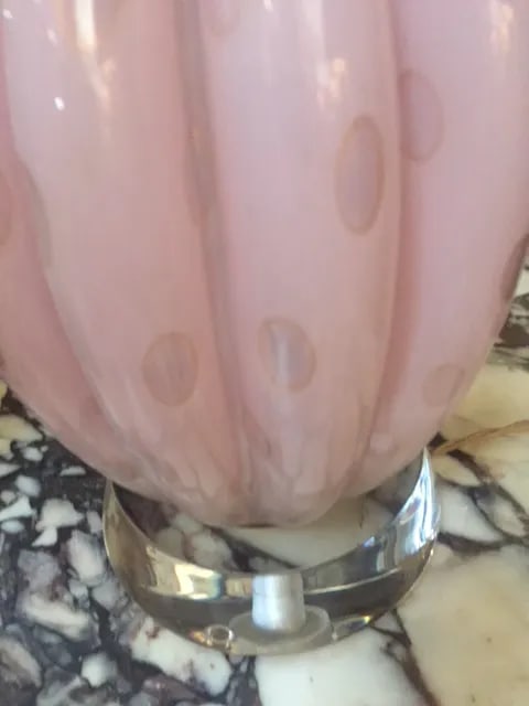 Vintage Pink Murano Lamp - 7