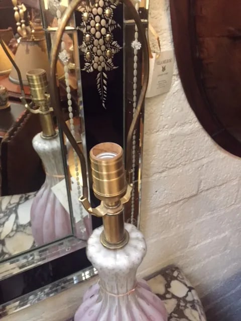 Vintage Pink Murano Lamp - 8