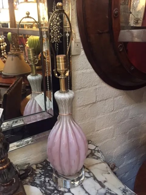 Vintage Pink Murano Lamp - 9